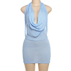 Damen Schulterfreies Minikleid mit lässigem Oversized-Ausschnitt und Glitzerakzenten R&B