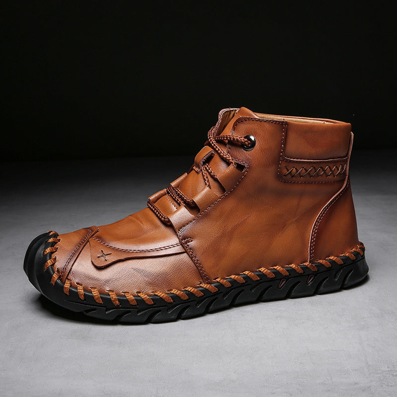 Damen elegante und bequeme Lederstiefeletten R&B