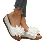 Damen Komfortable Slides mit dekorativem Blumen-Design R&B
