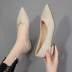 Damen elegante Spitze Ballerinas mit modischem Absatz