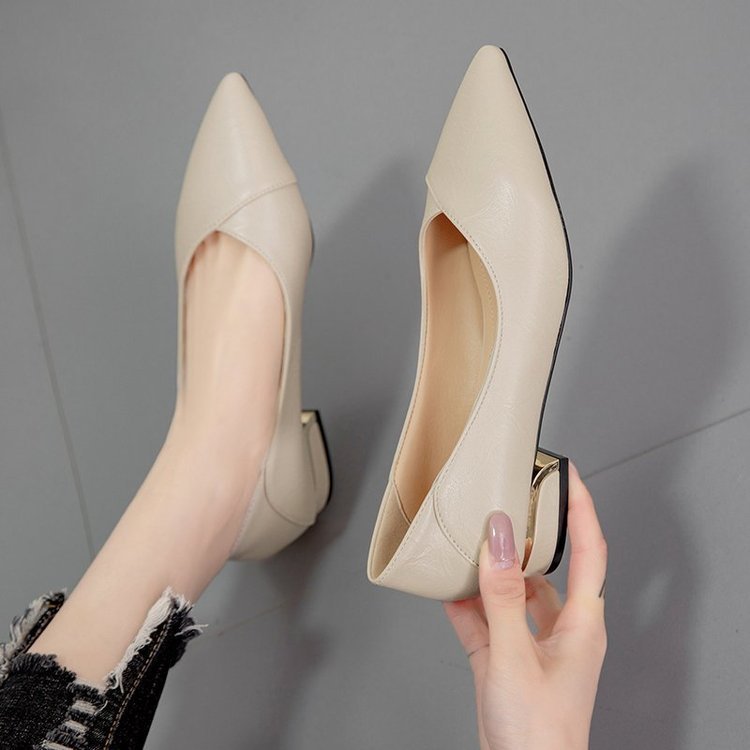 Damen elegante Spitze Ballerinas mit modischem Absatz
