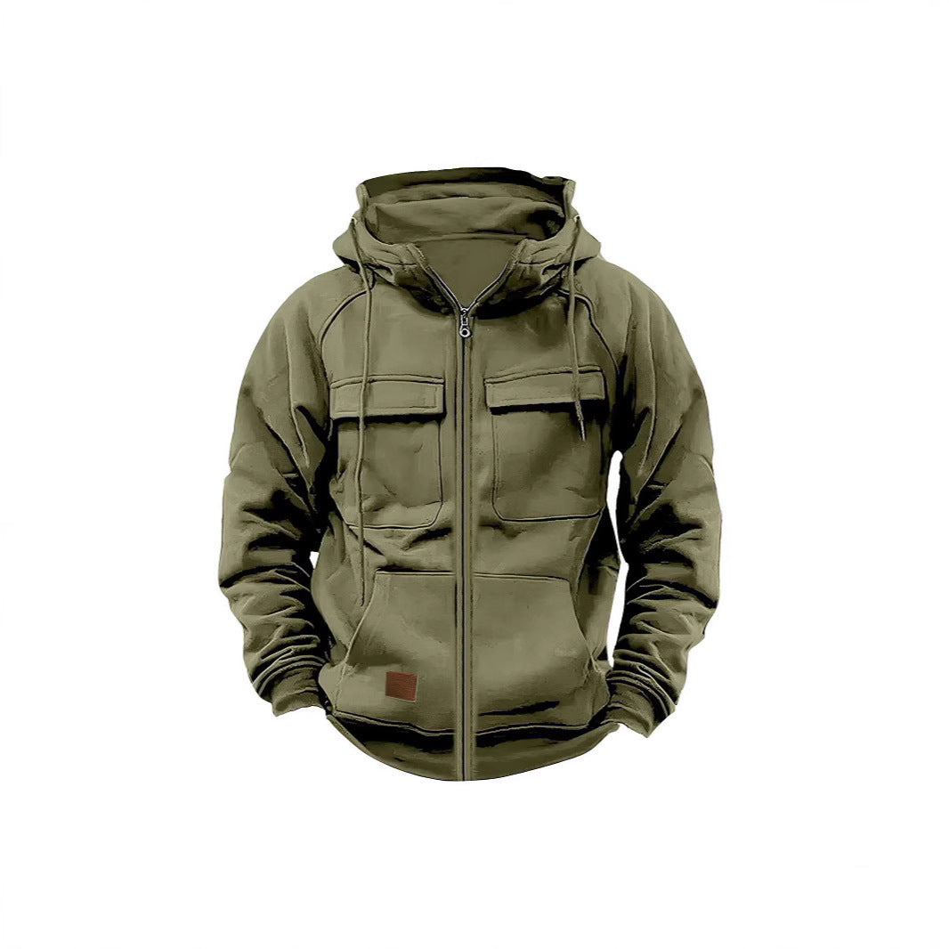 Herren Fleecejacke mit hohem Kragen und praktischen Taschen R&B