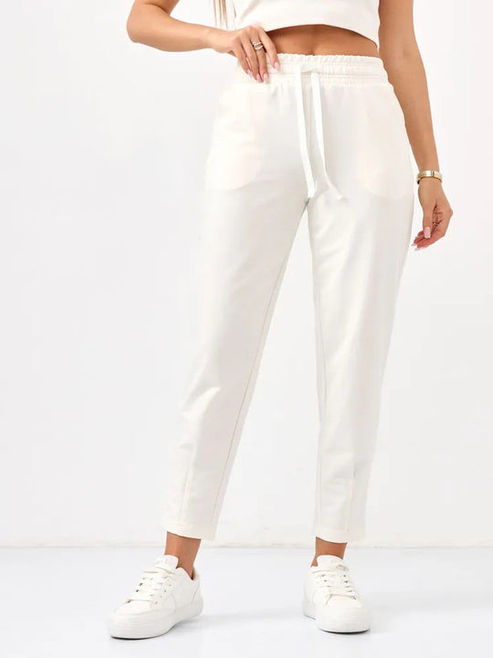 Damen Elegante Jogginghose mit Kordelzug und schmalem Schnitt R&B