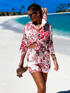 Damen Luftige Bluse mit einzigartigem Mustermix R&B