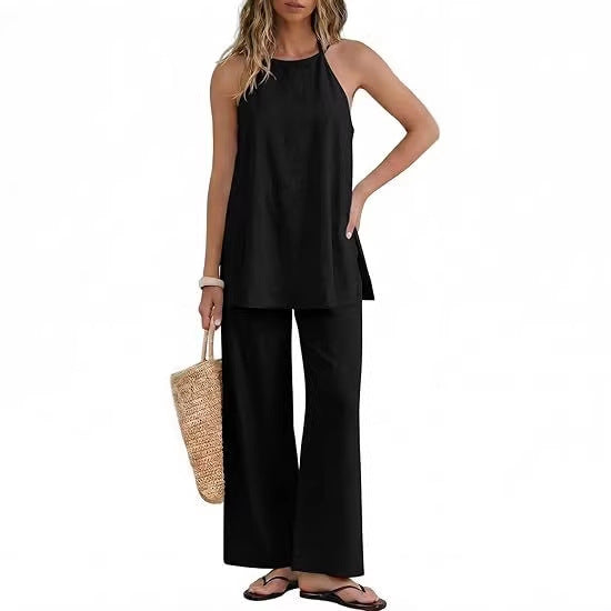 Damen Leichte und luftige Sommerhose mit Tanktop R&B