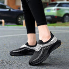 Damen Slip-On Sneakers mit luftiger Strick-Oberfläche und dämpfender Sohle