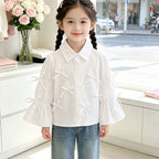 Mädchen Bluse mit Rüschendetails und Schleifen R&B