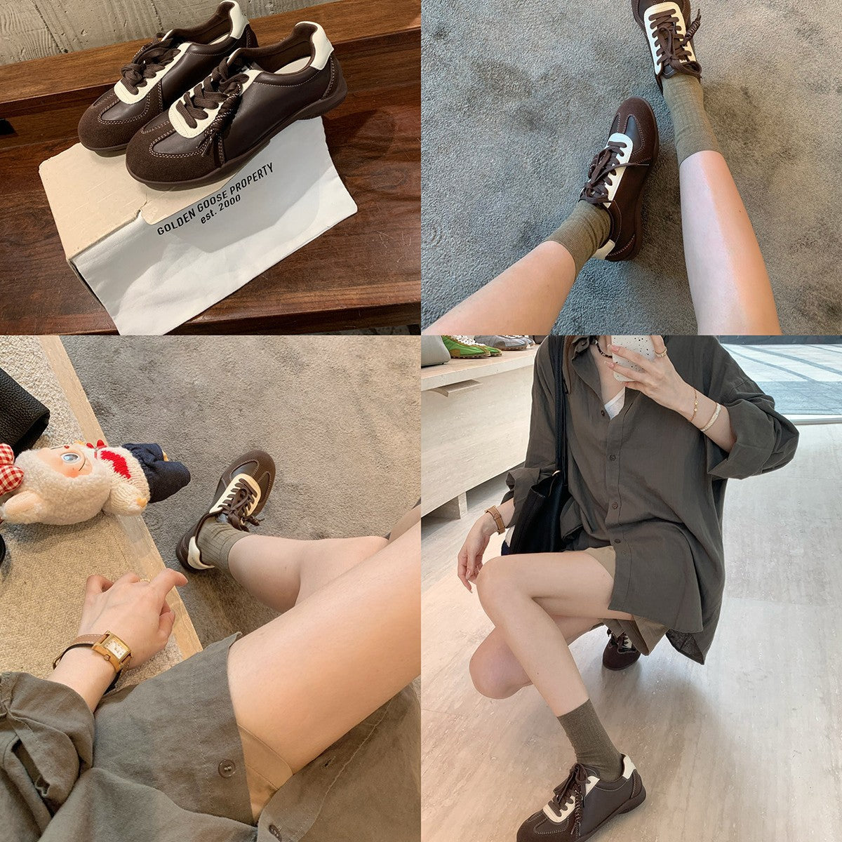 Damen modische Sneaker mit retro-inspiriertem Design und robustem Sohlenprofil R&B