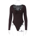 Damen Langarm-Bodysuit mit elegantem Raffungseffekt R&B