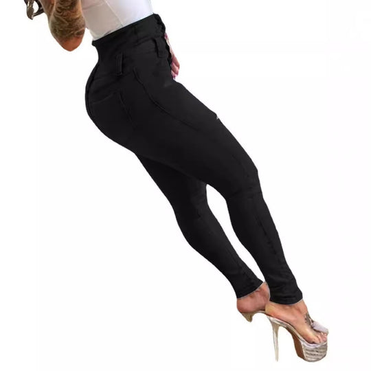Damen High-Waist Denim Jeans mit modischen Destroyed-Details R&B