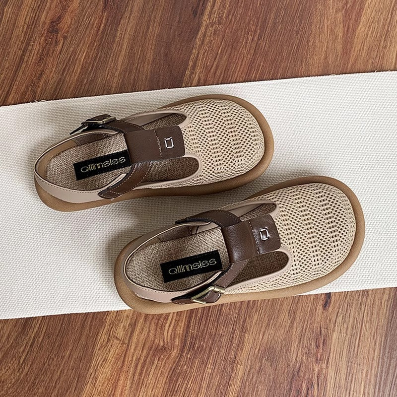 Damen Sandalen mit atmungsaktiver Netzstruktur und verstellbarem Riemen R&B