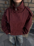 Damen modische Steppjacke mit hohem Kragen und seitlichen Taschen R&B