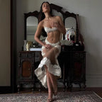 Damen Elegantes transparentes Spitzen-Nachtkleid mit verführerischen Akzenten R&B