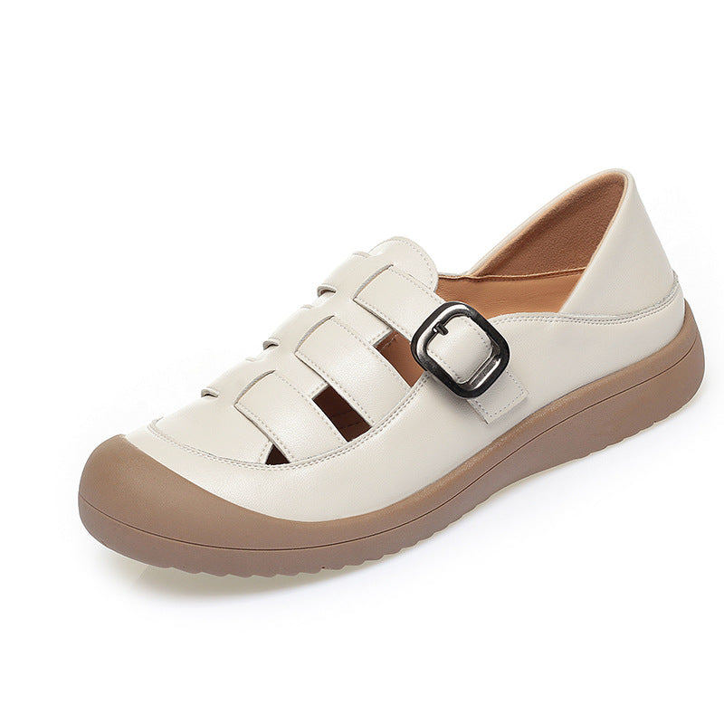 Damen Komfortable Lederschuhe mit modischem Schnallen-Detail R&B