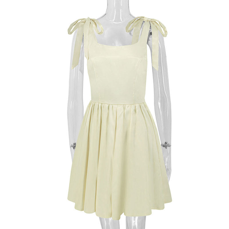 Damen lässiges Sommerkleid mit Schleifen R&B