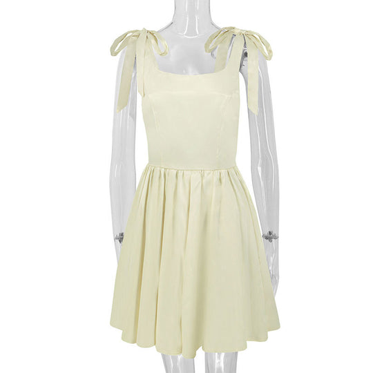 Damen lässiges Sommerkleid mit Schleifen R&B