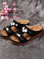 Damen Sandalen mit blütenverziertem Design und ergonomischer Sohle R&B