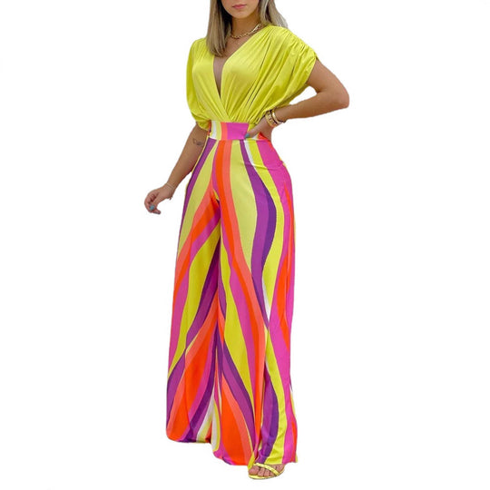 Damen Weit geschnittene Sommerhose mit floralem Design R&B