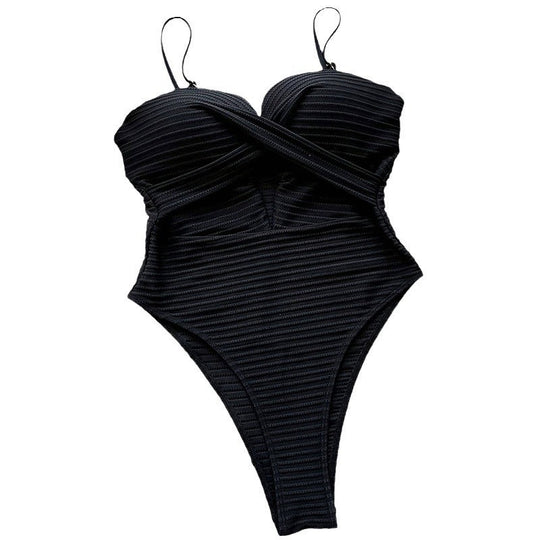 Damen Cut-Out Einteiler Badeanzug R&B
