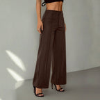 Damen Elegante weite Stoffhose