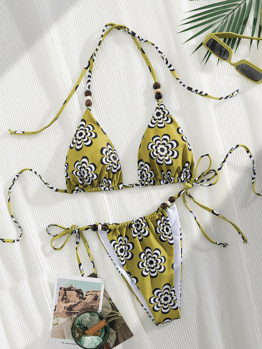 Damen Triangel-Bikini mit verspielten Bindebändern R&B