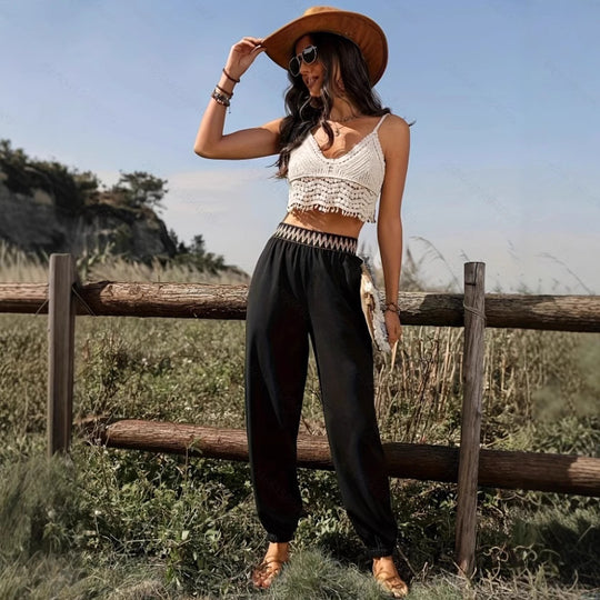 Damen Komfortable Freizeithose mit hohem Bund R&B