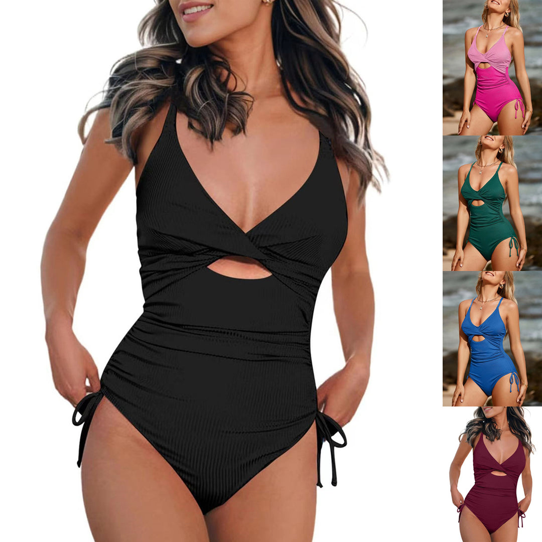 Damen Einteiler Badeanzug mit aufregendem Cut-Out und verstellbaren Trägern R&B