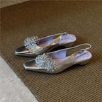 Damen Slingback Pumps mit funkelnden Kristallen R&B