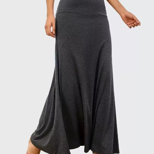 Damen Maxi-Rock aus weichem Stretch-Material mit hohem Taillenbund R&B