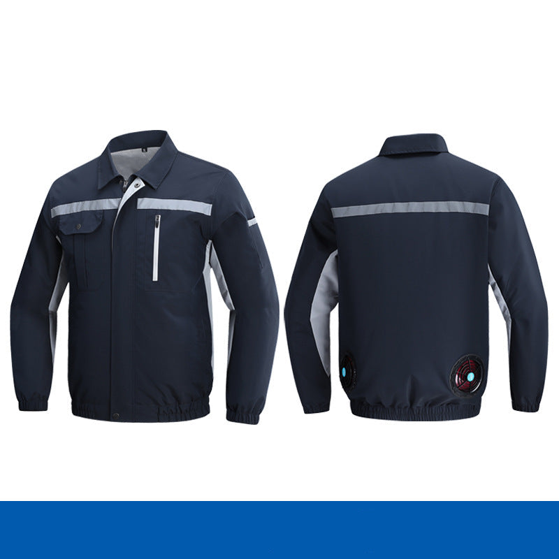 Herren nan atmungsaktive Arbeitsjacke mit integrierten Rückenlüftern und reflektierenden Streifen R&B