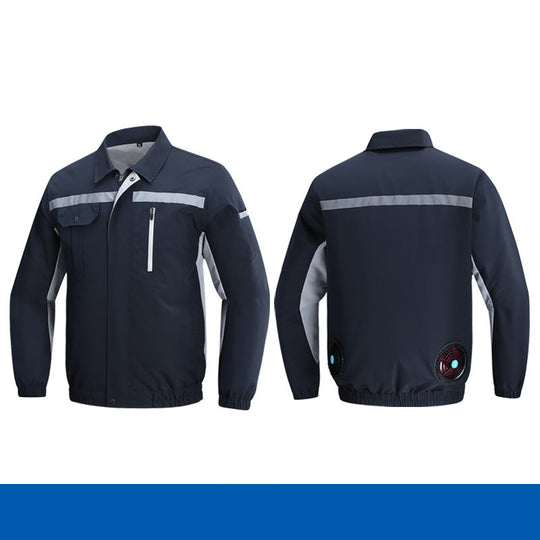Herren nan atmungsaktive Arbeitsjacke mit integrierten Rückenlüftern und reflektierenden Streifen R&B