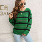 Damen Strickpullover mit modischem Streifenmuster R&B