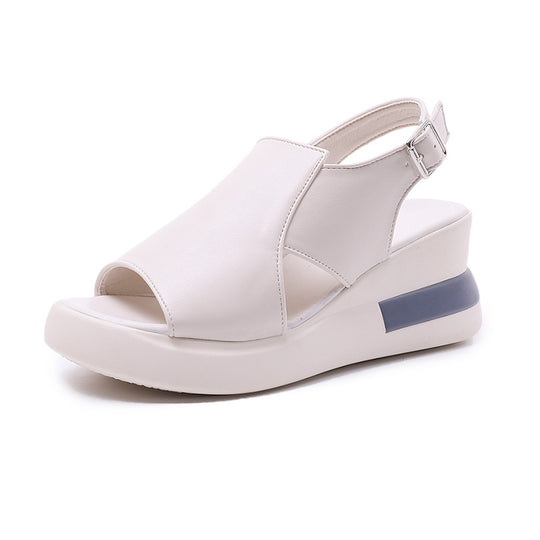 Damen Bequeme und elegante Plateau-Sandaletten mit offener Zehenpartie R&B