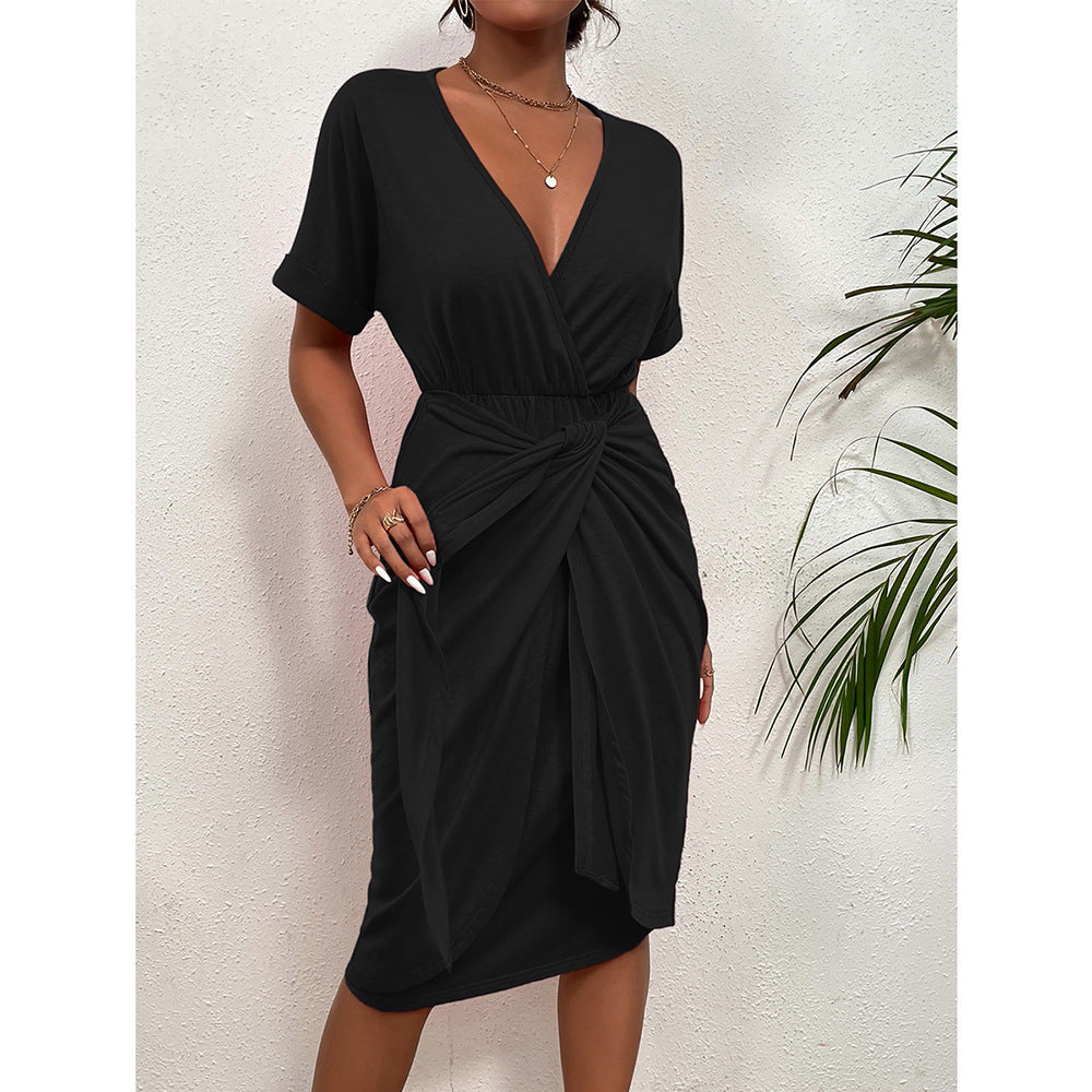 Damen Wickelkleid mit elegantem V-Ausschnitt und Vielzahl an Stylingmöglichkeiten