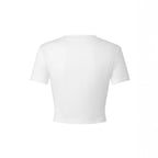 Damen Crop-Top mit kreativen Cocktail-Motiv und festlichem Aufdruck R&B