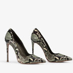Femme Spitz-Zehen High-Heeled Python-Print Pumps R&B
