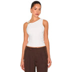 Damen Elegantes Top mit asymmetrischem Schnitt und dekorativen Riegeln R&B