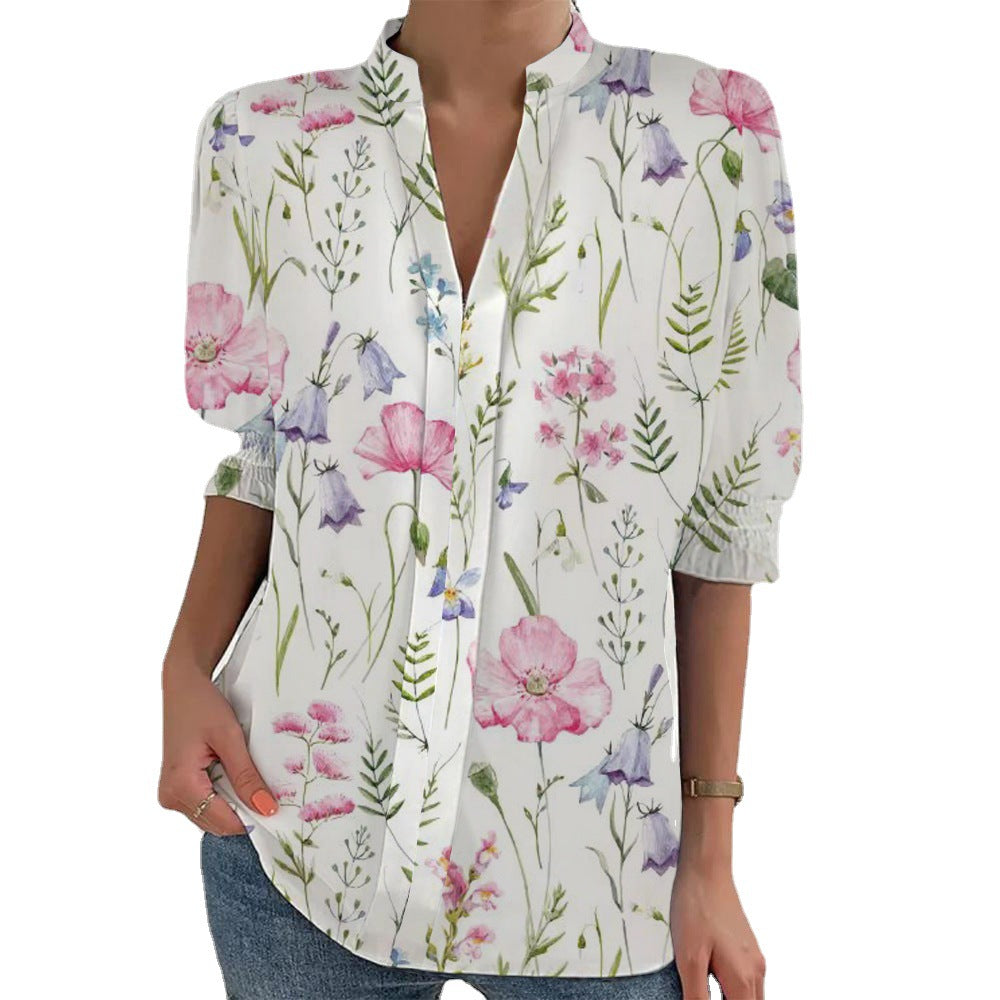 Damen Bluse mit elegantem Floral-Design R&B