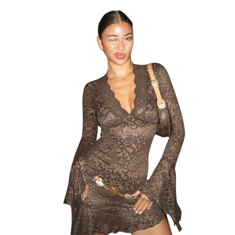 Damen Spitzenkleid mit eleganten Volants R&B