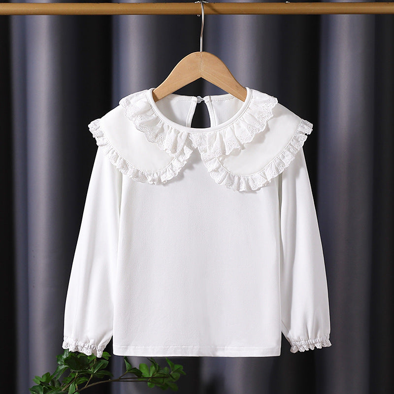 Mädchen Bluse mit romantischem Rüschensaum R&B