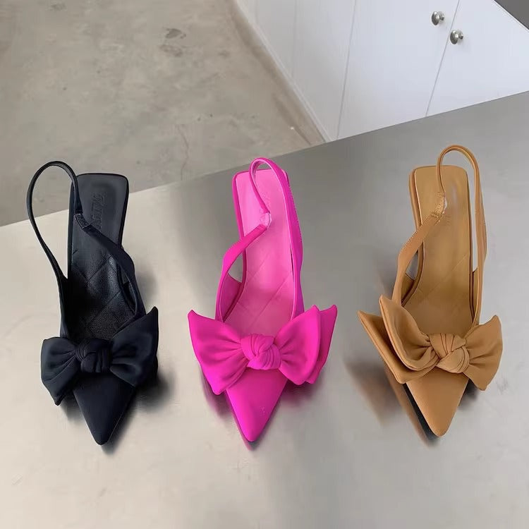 Damen Slingback Pumps mit verspieltem Schleifendesign R&B