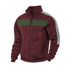 Herren Sportliche Fleecejacke mit hohem Kragen und reflektierenden Akzenten R&B