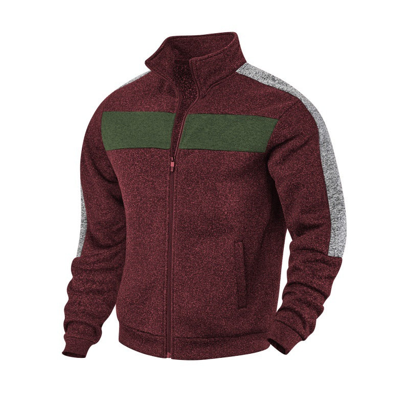 Herren Sportliche Fleecejacke mit hohem Kragen und reflektierenden Akzenten R&B