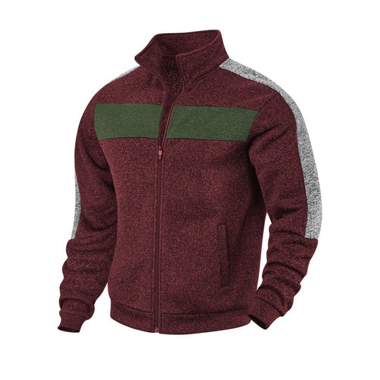 Herren Sportliche Fleecejacke mit hohem Kragen und reflektierenden Akzenten R&B