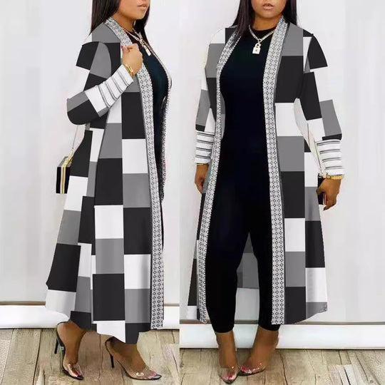 Damen modische lange Jacke R&B
