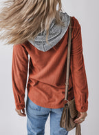R&B | Revers Knopf Kapuzenjacke