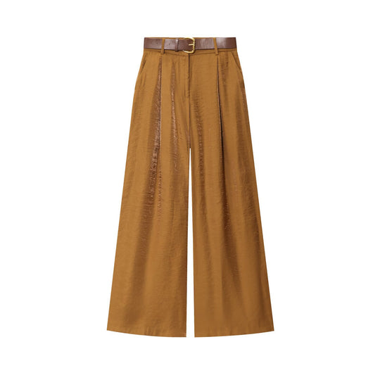 Damen weite Palazzo-Hose mit elegantem Gürtel und seitlichem Schlitz R&B