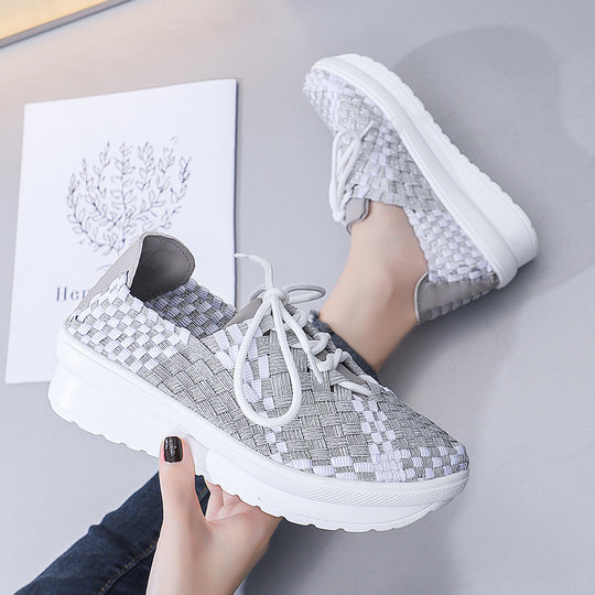 Damen Freizeit-Sneaker mit modernem geflochtenem Design und komfortabler Sohle R&B