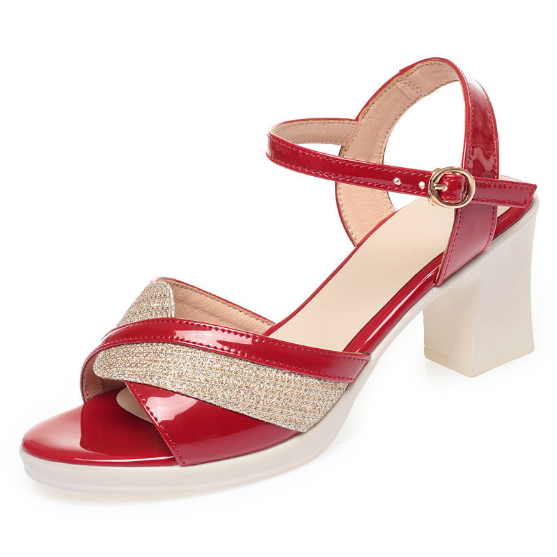 Damen Elegante Sandaletten mit modischem Riemen und stabilem Blockabsatz R&B