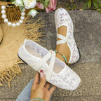 Damen Elegante Ballerinas mit floralem Spitzen-Design R&B